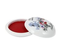 Amosfun Red Ink Pad for Calligraphy and Seal Use, 7cm Diameter Chinese Painting Multi-purpose Inkpad, Portable Traditional Stamp Ink for Arts, Crafts DIY Calligraphy Supplies