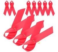 Amosfun Red Ribbon Awareness Brooch Pin with Safety Pin, 16cm X 1.3cm Portable Removable Fundraising Ribbon for Charity Events and Social Causes