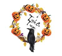 Amosfun Removable Halloween Wreath Window Decal Sticker Decorative Garland Style for Party and Home Adornment Creative Seasonal Wall and Glass Decoration Festive Photo Prop