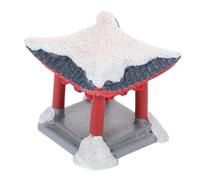 Amosfun Resin Miniature Garden Pavilion Ornament for DIY Bonsai Micro Landscape Vibrant Desktop Decor with Intricate Patterns Polished Resin Statue for Zen Adornment and Decoration