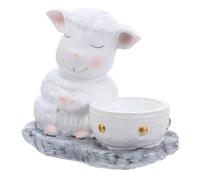 Amosfun Resin Sheep Incense Burner Censer Holder for Indoor Tabletop Adorable Cartoon Animal Statue Compact Mini Resin Figurine for Stick Incense and Bakhoor Portable Home Fragrance Decor