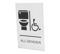 Amosfun Restroom Guiding Sign Bathroom Sign Aluminium Alloy Silver Easy to Install Suitable for Disabled Wheelchair Use for Public Toilet Door and Elevator