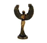 Amosfun Retro Ancient Egyptian Resin Candle Holder Creative Black Gold Candlestick for Home Decor Lightweight Smooth Edges Stable Display Material Vintage Style Ornament for Living