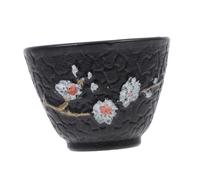 Amosfun Retro Cast Iron Tea Cup for Kung Fu Tea Set Japanese Plum Blossom Design Household Teaware for Hot Cold Drinks Dishwasher Safe Elegant Asian Style Beverage Cup