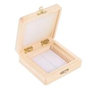 Amosfun Reusable Wooden Microscope Slide Organizer Box for Biological Specimens Laboratory Slide Holder for Safe Storage