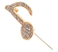 Amosfun Rhinestone Music Note Brooch Pin Alloy Vintage Musical Theme Lapel Badge with Safety Pin for Women’s Jackets Dresses and Backpacks