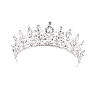Amosfun Rhinestone Wedding Crown Full Headpiece Sparkling Bridal Tiara for Women Halloween Costume Party Hair Accessories with Shiny Gem Embellishments