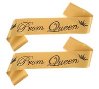 Amosfun 2PCS Prom King and Prom Queen Satin Sash Decorative Satin Sash Halloween Party Favor
