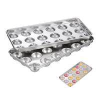 Amosfun Round Ball Ice Mold Tray with Lids - 18 Grids Ice Cube Maker for Soda Wine Drinks 7.87X3.93X0.98In Kitchen Bar Gadget Cocktail Party Supply