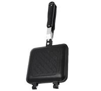 Amosfun Safe Sandwich Toaster Aluminium Baking Pan with Food Grade Non-stick Coating Black Easy to Use Shorter Cooking Time for Breakfast Kitchen