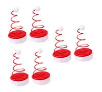 Amosfun Santa Coil Hat 6 Pcs Christmas Decoration Hat Spiral Santa Christmas Spring Funny Xmas Beanie s for Adults Plush Adults s Cap Red Fabric