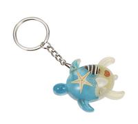Amosfun Sea Turtle Keychains Crystal Stone Key Chains Conch Shell Keyring for Couple Friend Car Purse Bag Backpack Pendant Charms Blue