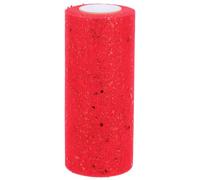Amosfun Sequin and Red 1 Roll 15cm X 25 Yards Tulle Netting Fabric Easy to Cut Polyester Glitter Design Tulle Fabric Decoration for Garlands Curtains