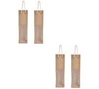 Amosfun Sets Burlap Bottle Wine Bags Jute Material Wine Bottle Protectors for Travel for Boys and Girls Pcs
