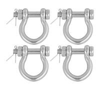 Amosfun Shackles Stainless Steel High Strength and Corrosion Resistance for Lifting D-shaped 4pcs Suitable for Vehicle and Winch Ups and Downs