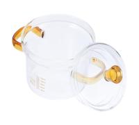 Amosfun Simmer Pot Glass Saucepan with Lid 400ml Clear Soup Pot Stovetop Cooking Pot with Handle Milk Butter Warmer Chocolate Melting Pot for Pasta Noodle Soup Milk