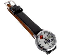 Amosfun Skeleton Watch Halloween Themed Large Dial Watch Artificial Leather Zinc Alloy Easy to Read Black for Halloween Themed Party and Ghost Festival