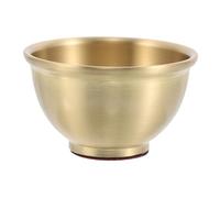 Amosfun Small Brass Offering Bowl with Brushed Finish and Protective Glaze Smooth Surface Copper Ritual Water Cup for Buddhist Meditation and Home Decor Elegant Chinese Copper Bowl with