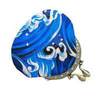 Amosfun Small Coin Bag Women Wallet Fashionable Cotton Multi-Functional Use Compact Portable Hand-held Style for Women Everyday Carry Cartoon Wave Pattern