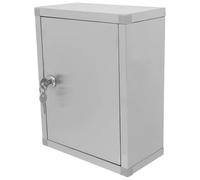 Amosfun Small Lockable Cabinet with Locking and Privacy Protection Features Made of Sturdy Stainless Steel Silver Hanging for Collecting Tips for Staff Members or Holding Raffles