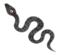 Amosfun Snake Rhinestone Iron-on Transfer Patch 26.5x10cm Black DIY Clothing Accessories for Garments Shoes Bags Rhinestone Snake Applique Trim