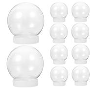 Amosfun Snow Globes 10pcs 270ml Christmas Diy Snow Globes Clear Plastic Water Globe with Screw Off Cap Water Globe Jar Xmas Home Decor Snow Globe Kit
