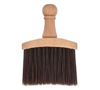 Amosfun Soft Bristle Neck Duster Brush Hair Cleaning Tool with Wooden Handle Multifunctional Removes Loose Hair for Men Travel and Business Trips Khaki