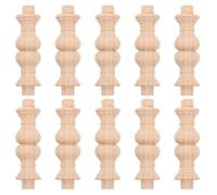 Amosfun Solid Wood Baluster Spindles 2.4 X 0.7 Inch Small Decorative Roman Column Pillar for DIY Staircase Garden Patio Home Decor Accessories
