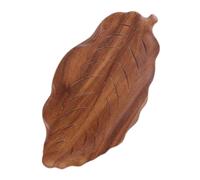Amosfun Solid Wood Leaf Shaped Serving Tray Decorative Wooden Platter for Cheese Pizza Dinner Plates Snacks Fruits Stylish Natural Design for Home and Restaurant Use