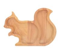Amosfun Squirrel-shaped Wood Serving Tray, Decorative Bread Tray and Nut Dish for Dried Fruit, Tea Cups, Large-capacity, Easy-clean, for Entertaining Guests