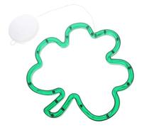 Amosfun St Patrick’s Day Shamrock Window Lights Green Indoor String Lights Clover Decor for Irish Holiday Party, Non-Battery Operated Adhesive Backed Shamrock Hanging Decoration