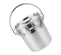 Amosfun Stainless Steel Canister Airtight Coffee Storage Container with Locking Lid Leakproof Metal Bucket for Kitchen and Food Service Use Sturdy Small Fire Extinguishing Bucket 16x16cm