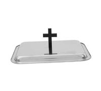 Amosfun Stainless Steel Communion Tray Cover with Handle for Holy Serving Plate Secure Fit Replacement Lid for Church Bread Plate First Communion Supplies