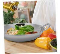 Amosfun Stainless Steel Flat Bottom Wok Double Handle Cooking Pot High Temperature Resistant Non-Stick Stock Pot for Gas and Electric Stoves Kitchen Utensil