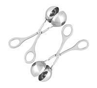Amosfun Stainless Steel Meatball Maker and Meat Clip Set, Large and Small Sizes, Non-Stick Kitchen Gadget for DIY Meatball and Rice Ball Preparation, 2pcs Cooking Tool for Home Use