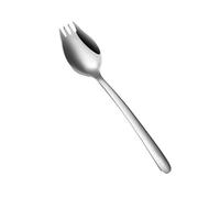 Amosfun Stainless Steel Pasta Fork with Long Handle, Portable Spoon and Fork Combination for Events and Camping, Sturdy Alloy Party Flatware, Silver Tableware for Home and Restaurant Use