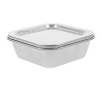 Amosfun Stainless Steel Sample Box 5 Inch Airtight Food Storage Container with Lid for School Canteen and Laboratory Use