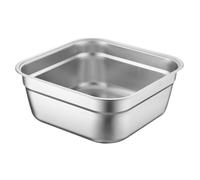 Amosfun Stainless Steel Square Bowl Large Capacity Fruit Pot Vegetable Washing Bowl Kitchen Bowl Pasta Rice Buffet