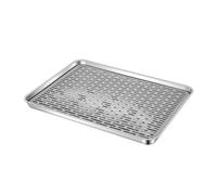 Amosfun Stainless Steel Tea Service Tray Double-layer Draining Tea Kettle Tray for Home Office Shop Party