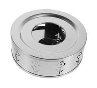 Amosfun Stainless Steel Teapot Warmer with Flower Pattern Portable Tea Stove Base for Indoor Outdoor Use Easy Setup Coffee and Glass Pot Warmer for Camping Family Gatherings