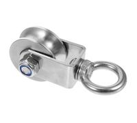 Amosfun Stainless Steel U-groove Pulley Wheel Heavy Duty Swivel Bearing Silent Mute Suspension Block for Material Handling and Lifting with Easy Installation