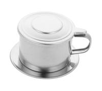 Amosfun Stainless Steel Vietnamese Coffee Drip Filter Pot Reusable Single Cup Brewer with Handle and Lid for Home Office Use Easy to Clean Coffee Maker