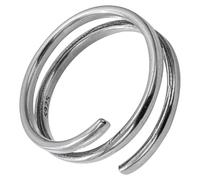 Amosfun Sterling Silver Wrap around Adjustable Women’s Thumb Ring Vintage Style Multi-band Finger Ring for Teen and Women