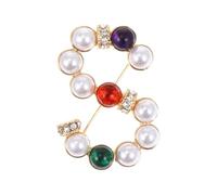 Amosfun Stylish Alloy Letter S Brooch Pin for Clothing, Party Dress Breastpin Accessory, Unique Collar Clothes Brooch Decoration for Women