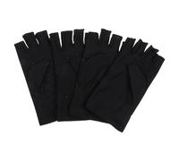 Amosfun Summer Thin Ice Silk Spandex Half Finger Gloves for Women and Men UV Protection Breathable Anti-uv Outdoor Cycling Gloves 2 Pairs Portable Sports Black