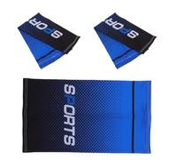 Amosfun Summer UV Protection Face Cover and Arm Sleeves Set, Dark Navy Cooling Outdoor Sleeve with Anti-slip Sports Elbow Guard for Sun Block and Skin Care