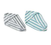 Amosfun Superfine Fibre Hair Drying Cap 2Pcs Double Layer Microfiber Shower Caps for Travel and Daily Use Grey and Blue Stripes