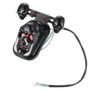 Amosfun Taillight Skull Decorative Brake Turn Signal Lamp Halloween Season | Black Metal and Plastic Build, Anti Vibration, Low Power Use, Rear Indicator Lights for Motorcycle