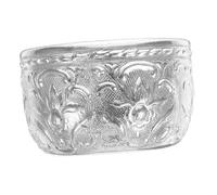 Amosfun Thai Small Carved Tin Bowl for Massage Essential Oils and Facial Mask Mixing Lightweight Tin Water Offering Bowl Smooth Salon Storage Container