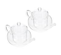 Amosfun Thickened 250ml Glass Teapot with Infuser High Borosilicate Heat-Resistant Tea Kettle Set for Loose Leaf Tea Brewing at Home - 2 Pieces